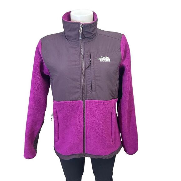 The North Face Women's Full Zip Fleece Jacket, Pink Purple colorblock size small - Picture 1 of 9